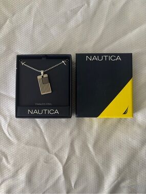 Nautica Men’s Stainless Steel Necklace US Flag